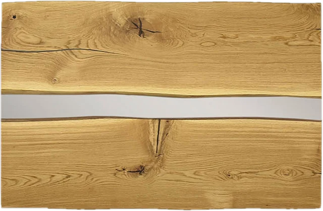 Elegante river no. 0011, oak, 160 cm, from above